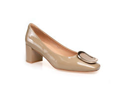 豪麟名鞋奥莱迪嘉女鞋皮鞋牛移膜革DJELA31WP055杏色  原价1960元