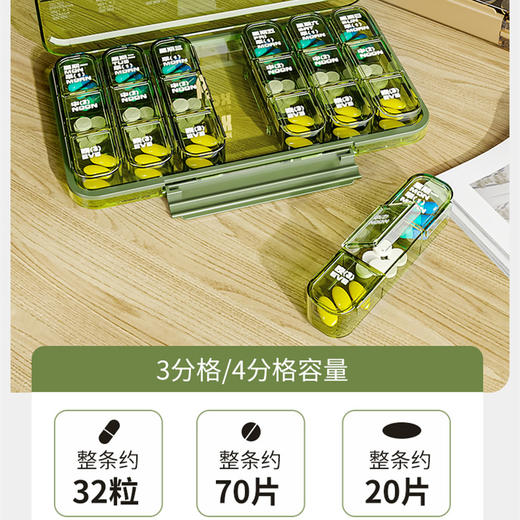 「7天装！便携药盒」密封分格药盒 便携防尘防潮7天装早中晚药品药片收纳整理盒 商品图3