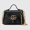 【一】GUCCI 古驰 女士 GG Marmont 系列绗缝V形花纹皮革迷你提挎包 黑色 547260 DTDIT 1000 商品缩略图0