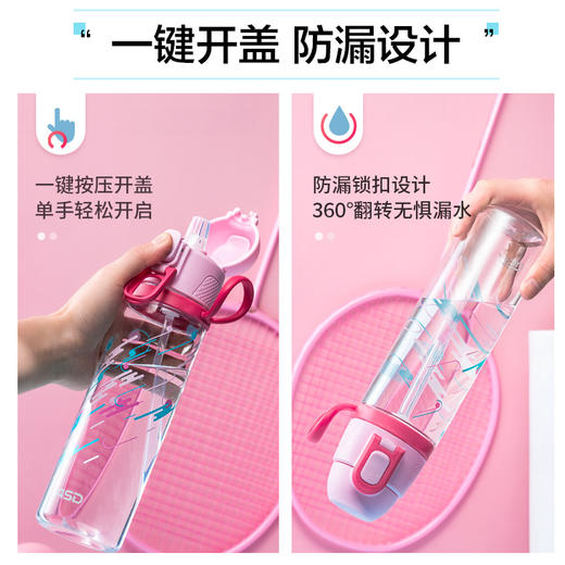 爱仕达 大容量运动水杯Tritan婴儿材质 吸管杯570ML 一键弹跳杯 商品图2