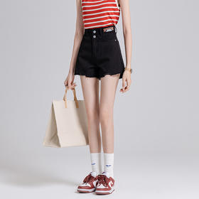 夏季穿搭【显瘦显高！秒变大长腿！】夏季薄款新款宽松阔腿高腰显瘦，时尚a字辣妹超短热裤，百搭不挑五分牛仔裤女时尚休闲热裤牛仔短裤女