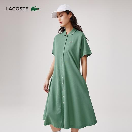 【海南专供价】LACOSTE法国鳄鱼女装新款法式绿色系带POLO连衣裙EF7923-98 商品图4