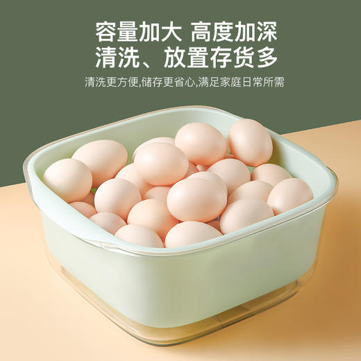 「双层加厚！四款配色」PET双层沥水篮 创意撞色塑料洗菜篮 水果盆居家日用厨房用品收纳整理果蔬沥水盆 商品图1