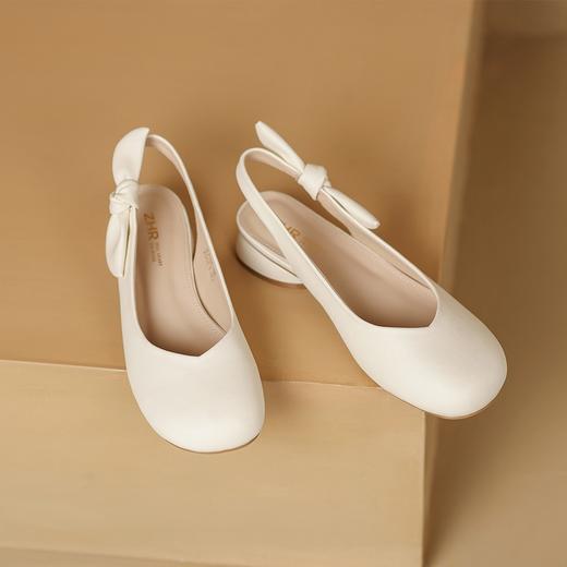 ZHR甜美蝴蝶结凉鞋女2023春新款法式小皮鞋纯欲仙女风单鞋一脚蹬 商品图3