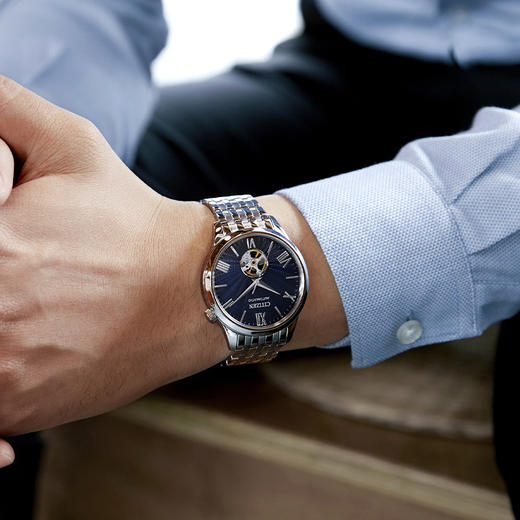 西铁城/CITIZEN经典商务休闲机械透底钢带男表NH9130-84L 商品图6