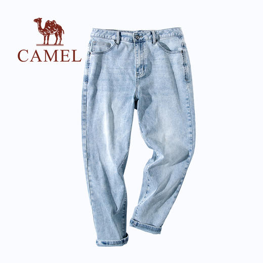 骆驼2025春夏季牛仔裤男士宽松薄款直筒锥形美式浅色百搭休闲长裤 M13BA1S104 商品图4