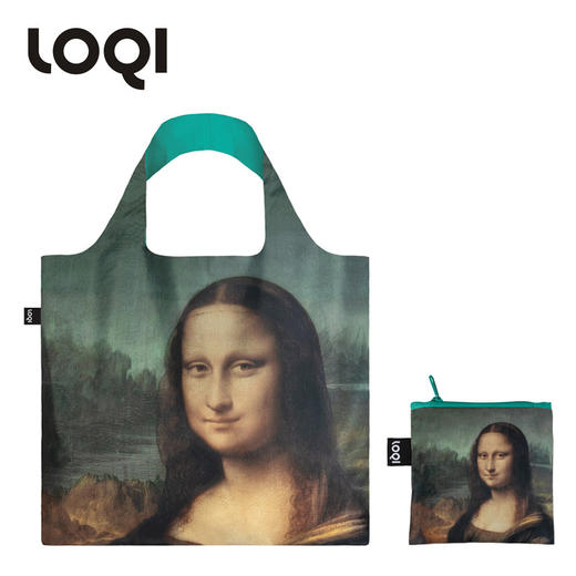 德国LOQI 博物馆系列 人像画合集 戴珍珠耳环的少女 蒙娜丽莎的微笑 万用环保袋 再生环保材料 单肩可折叠 旅行大容量 防泼水 超轻50g可承重40斤 商品图1