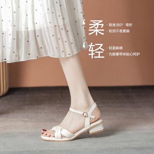 ZHR方头凉鞋名媛小香风女2023新款复古优雅女单鞋通勤轻便时装鞋 商品图8