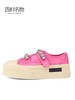 西村名物2023年春季新款魔术贴厚底小白鞋韩版水钻休闲鞋女33311 商品缩略图2