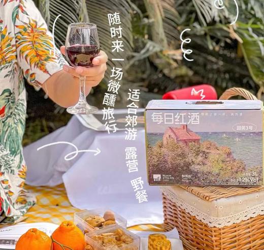 【饮水机红酒】醉鹅囊 每日红酒1号、2号、3号红葡萄就3L盒装 实现红酒自由 商品图1