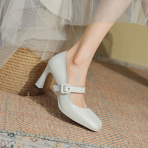 粗跟方头浅口四季单鞋，高跟女鞋瓢鞋DJ-A972 商品图4