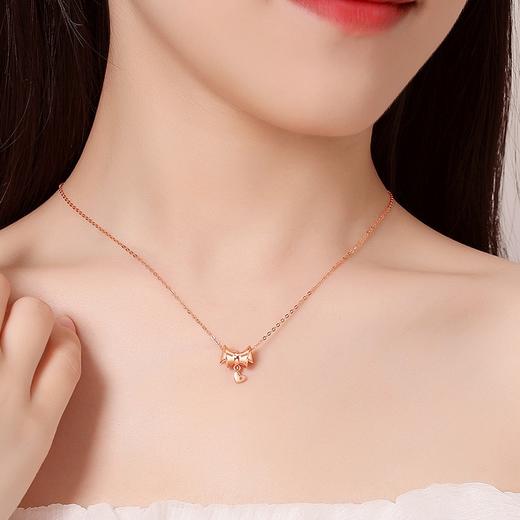 【搭配定制礼盒】公主梦·18K金钻石挂坠（搭配玫瑰金色银项链+送黑色颈绳） 商品图1