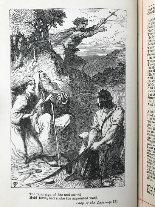 约19世纪后期 司各特诗集 约10幅版画插图 漆布精装32开 商品图10