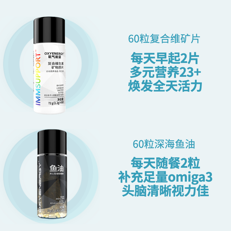黑金套装（鱼油+维生素版） 健身营养欧米伽3omega3 复合维生素矿物质