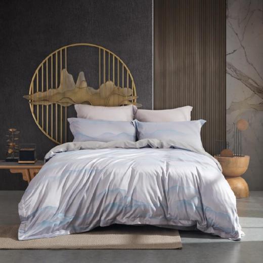 【团购展示】罗莱家纺 黛烟雨眠提花四件套 商品图0