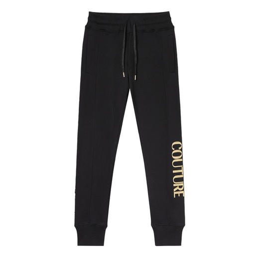 VERSACE JEANS COUTURE 范思哲  男士LOGO字母印花运动休闲裤 黑色金色 74GAAT01 CF05T 商品图0