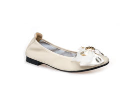 豪麟名鞋奥莱迪嘉女装丝绸羊皮革意式柔美皮鞋DJMEA31WP058白色 原价1660元