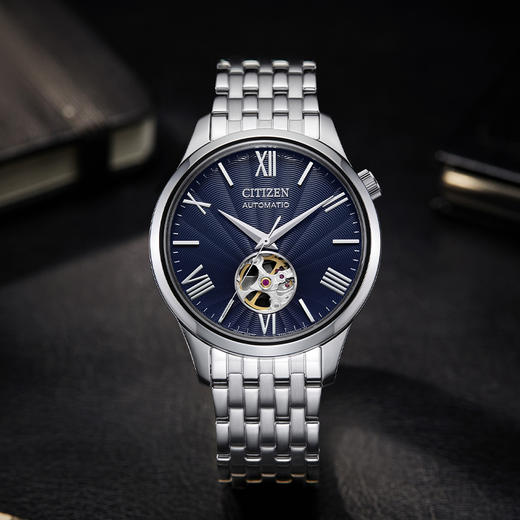 西铁城/CITIZEN经典商务休闲机械透底钢带男表NH9130-84L 商品图8