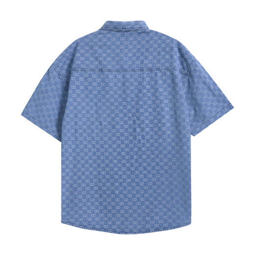 【断码清仓】HX 春夏季水洗牛仔短袖衬衫/Z103320021101 商品图5