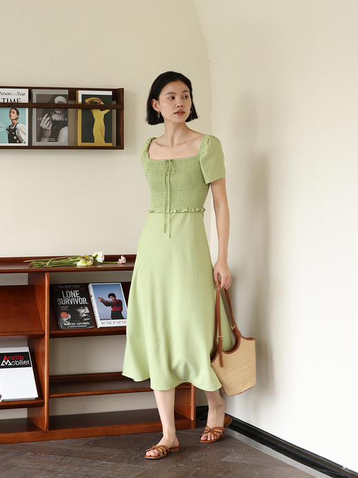 【合作款】HeyDress纯色方领打揽连衣裙 商品图2