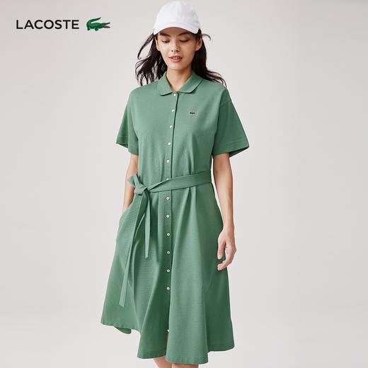 【海南专供价】LACOSTE法国鳄鱼女装新款法式绿色系带POLO连衣裙EF7923-98 商品图5