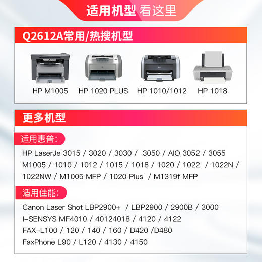 天威Q2612A 硒鼓12A CRG303 适用惠普HP m1005 hp1020 plus M1319F 3015佳能LBP2900+ 打印机硒鼓 商品图1