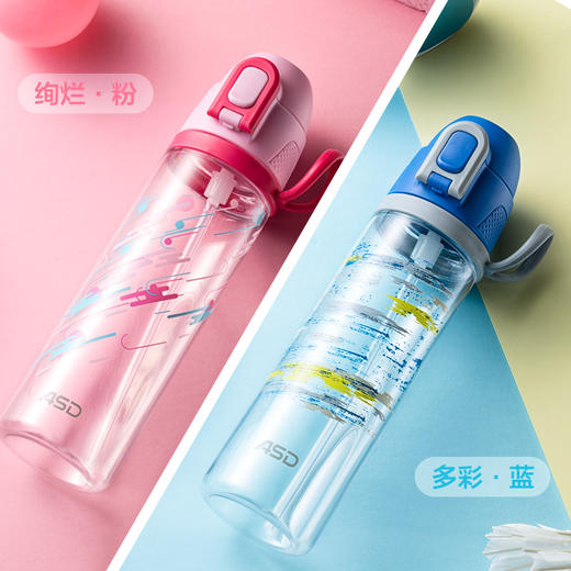 爱仕达 大容量运动水杯Tritan婴儿材质 吸管杯570ML 一键弹跳杯 商品图3