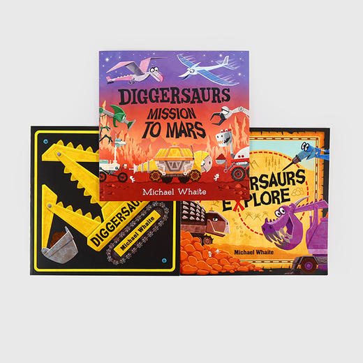 【英文原版】小彼恩点读书Diggersaurs恐龙工程车3册英文原版2-5岁英语语感品格塑造故事绘本毛毛虫点读笔配套书（不带笔） 商品图2