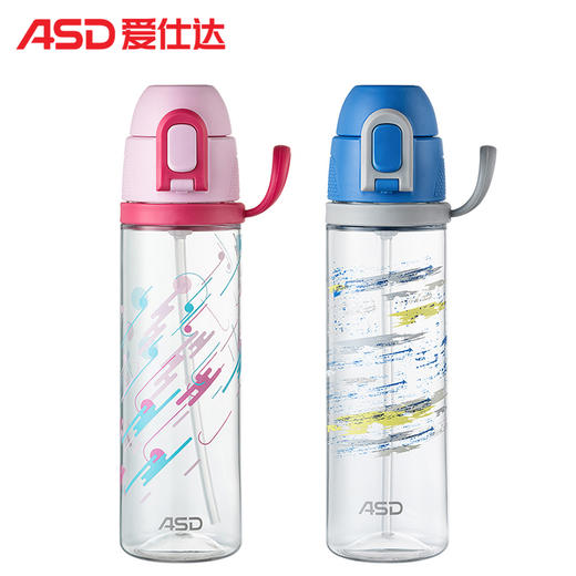 爱仕达 大容量运动水杯Tritan婴儿材质 吸管杯570ML 一键弹跳杯 商品图1
