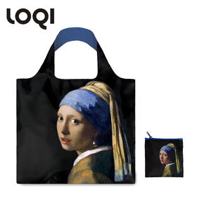 德国LOQI 博物馆系列 人像画合集 戴珍珠耳环的少女 蒙娜丽莎的微笑 万用环保袋 再生环保材料 单肩可折叠 旅行大容量 防泼水 超轻50g可承重40斤