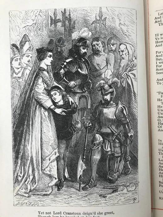 约19世纪后期 司各特诗集 约10幅版画插图 漆布精装32开 商品图12