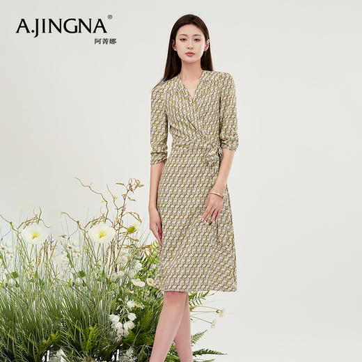 【商场同款】阿菁娜法式复古时尚连衣裙A30X212092 商品图0