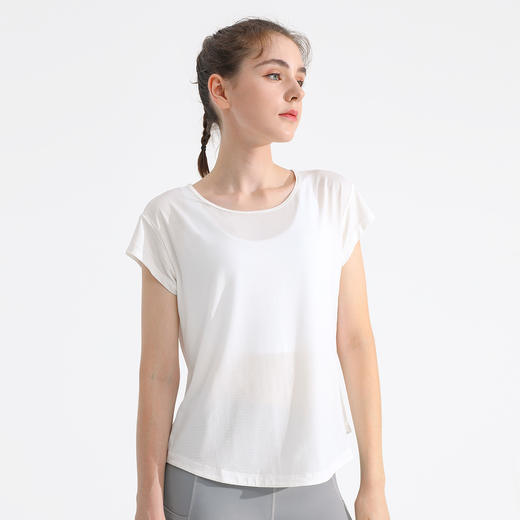 【夏季新款】凉感透气宽松美背罩衫显瘦运动上衣女短袖t恤瑜伽服健身跑步YH 000 TX06 商品图1
