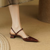 优雅法式，尖头真皮中跟凉鞋LCC-C9134 商品缩略图1