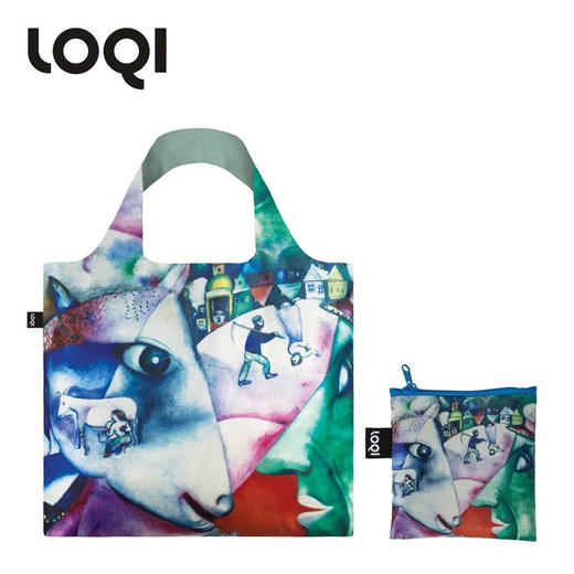 德国LOQI 博物馆系列 抽象画风景画合集 蒙德里安 夏加尔 万用环保袋 再生环保材料 单肩可折叠 旅行大容量 防泼水 超轻50g可承重40斤 商品图8