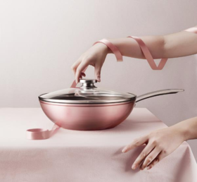 【团购展示】ZWILLING Enjoy 30cm 中式炒锅（粉色）ZW-EY105