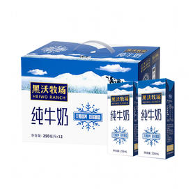 BHS 盒心卖场 完达山黑沃牧场纯牛奶 250ml*12