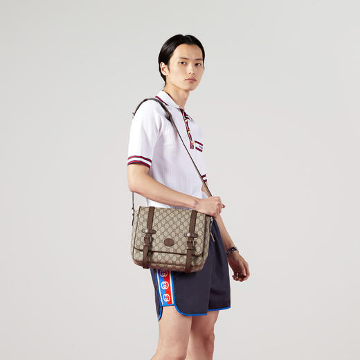 【一】GUCCI 古驰 男士 GG Supreme帆布单肩邮差包 混色 658542 K9GSN 8358 商品图3