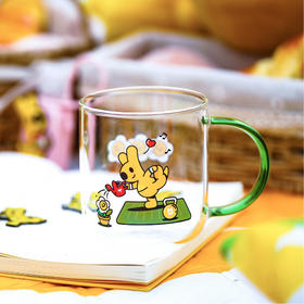 袋鼠团团浇花小袋鼠杯子带把手水杯玻璃杯