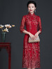 BLH2208-2喜婆婆妈妈装春季蕾丝中袖改良旗袍修身A摆 日常宴会红装礼服文艺 商品缩略图3