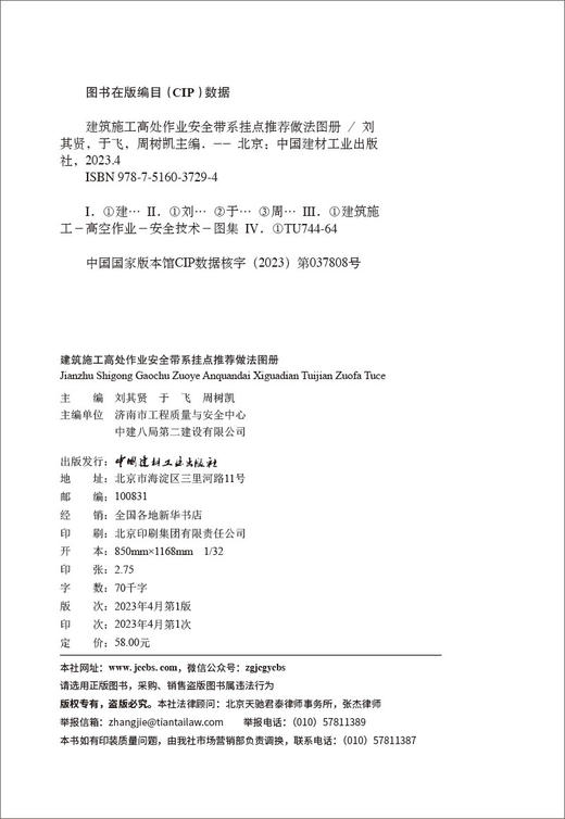 建筑施工高处作业安全带系挂点推荐做法图册  其贤，于飞, 周树凯主编 商品图2