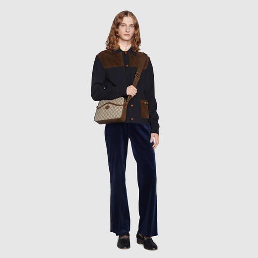 GUCCI 古驰 男士GG Supreme帆布 Retro系列邮差包 混色 675891 92THG 8563 商品图3