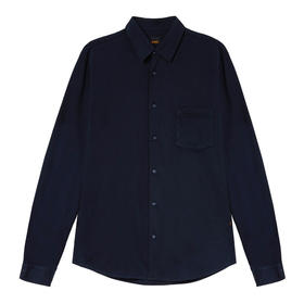 HUGO BOSS 雨果博斯 SS23 男士深蓝色休闲长袖衬衫polo衫 50467445