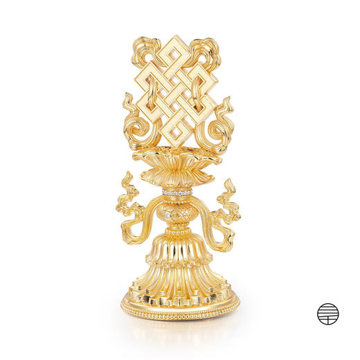 万物三千 纯铜鎏金镶嵌宝石八吉祥摆件 商品图2