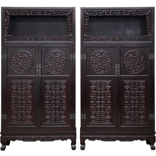 二十世纪 紫檀螭龙纹万历柜（一对） 商品图5