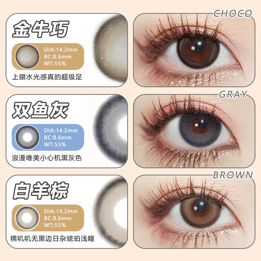 【活动】艾乐视日抛·秒杀 星座系列 射手灰蓝/金牛巧/双鱼灰 商品图2