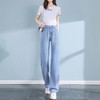 五一出游【天丝凉爽~冰感牛仔裤！】2023年新款冷感黑科技，冰凉一夏，轻薄冰爽，随身小空调！高腰显瘦，不挑腿型，亲肤透气直筒显瘦裤子女夏冰丝高腰阔腿裤 商品缩略图3