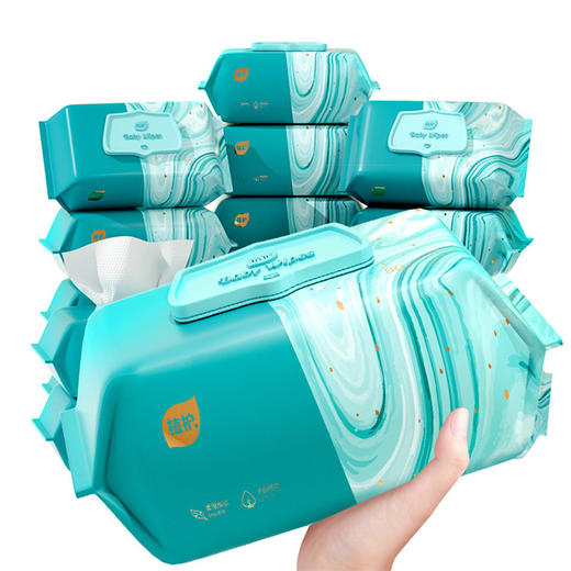 「5包装！单包80抽」植护婴儿湿巾 手口湿纸巾宝宝洗护用品抽取式湿巾纸大包装 商品图4