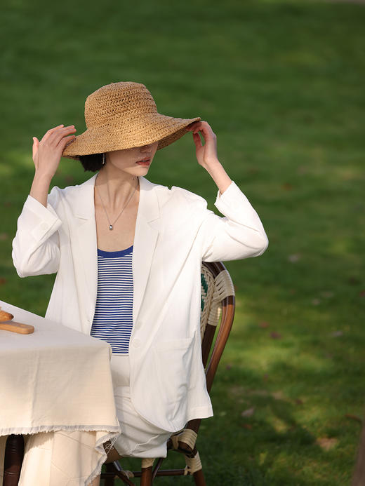 HeyDress撞色条纹吊带背心女夏季法式复古大圆领两穿短款坎肩上衣 商品图1