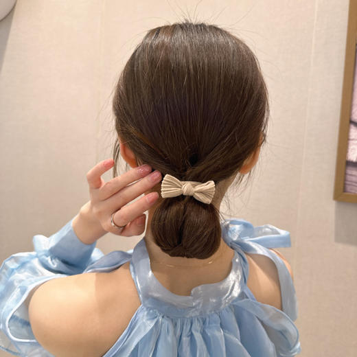【9.9包邮】10件套女士发绳套装高弹蝴蝶结加粗大弹力亚克力奶咖色9款组合装 商品图5
